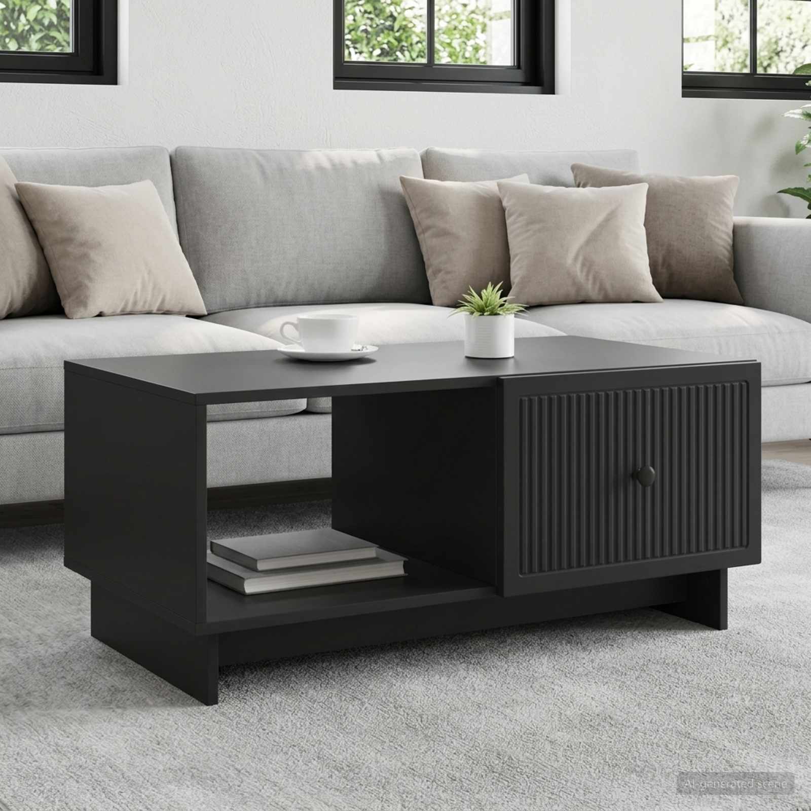 Couchtisch Schwarz 90 x 50 x 40 cm Holzwerkstoff
