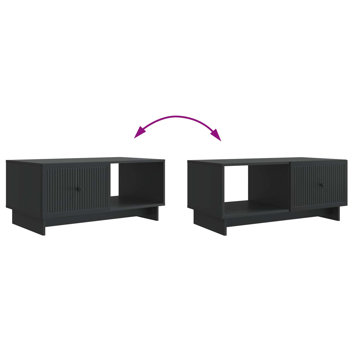 Couchtisch Schwarz 90 x 50 x 40 cm Holzwerkstoff