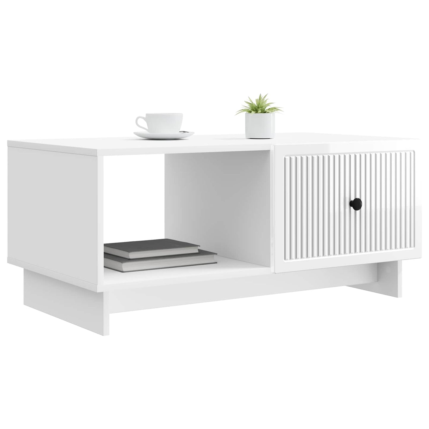 Couchtisch Hochglanz Weiß 90 x 50 x 40 cm Holzwerkstoff