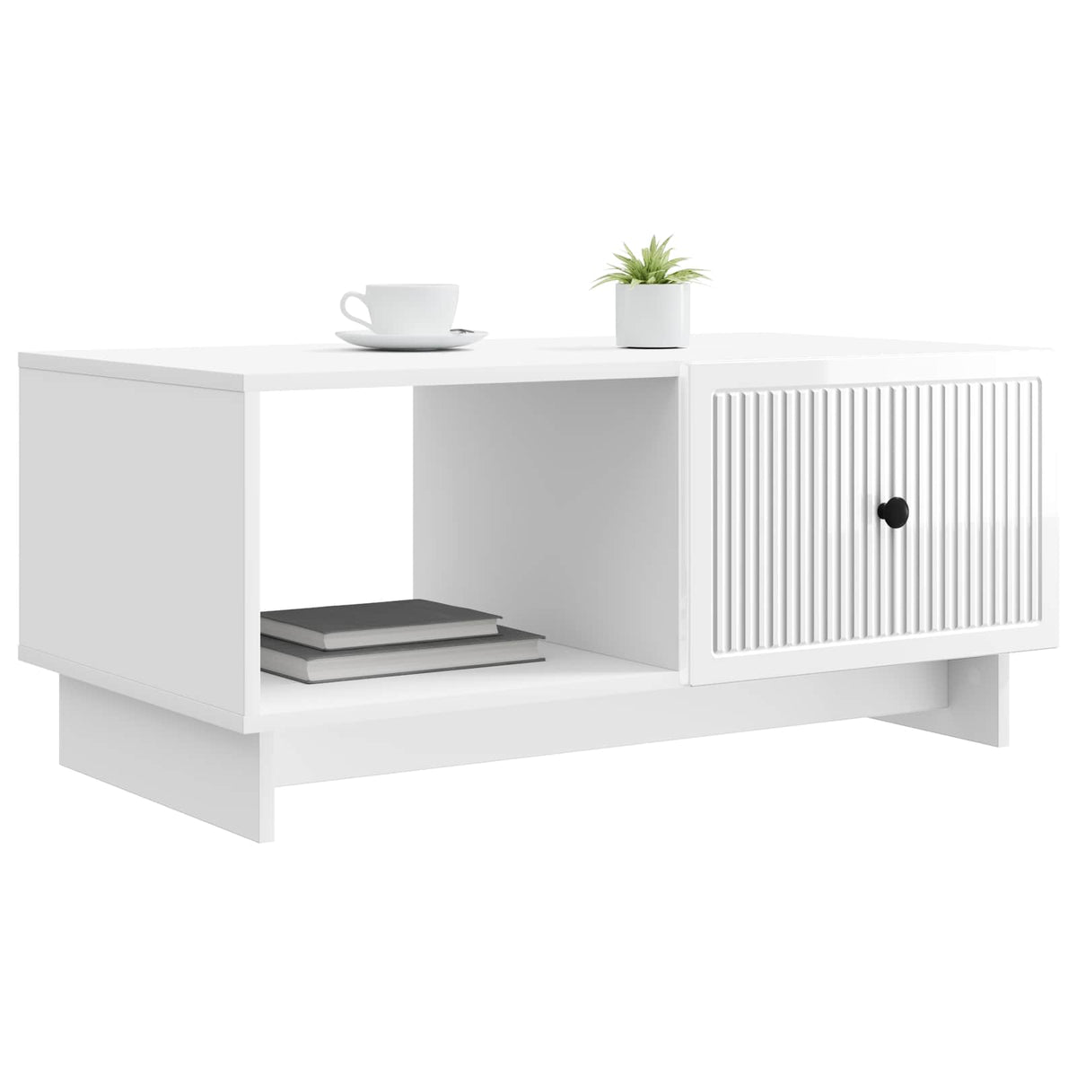 Couchtisch Hochglanz Weiß 90 x 50 x 40 cm Holzwerkstoff