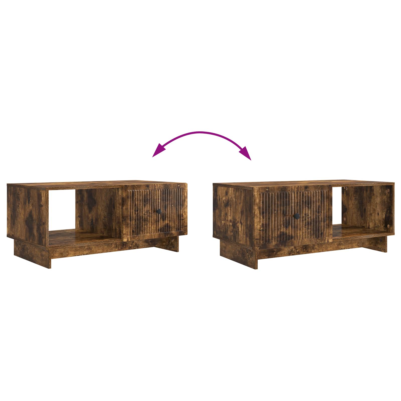 Couchtisch Räuchereiche 90 x 50 x 40 cm Holzwerkstoff