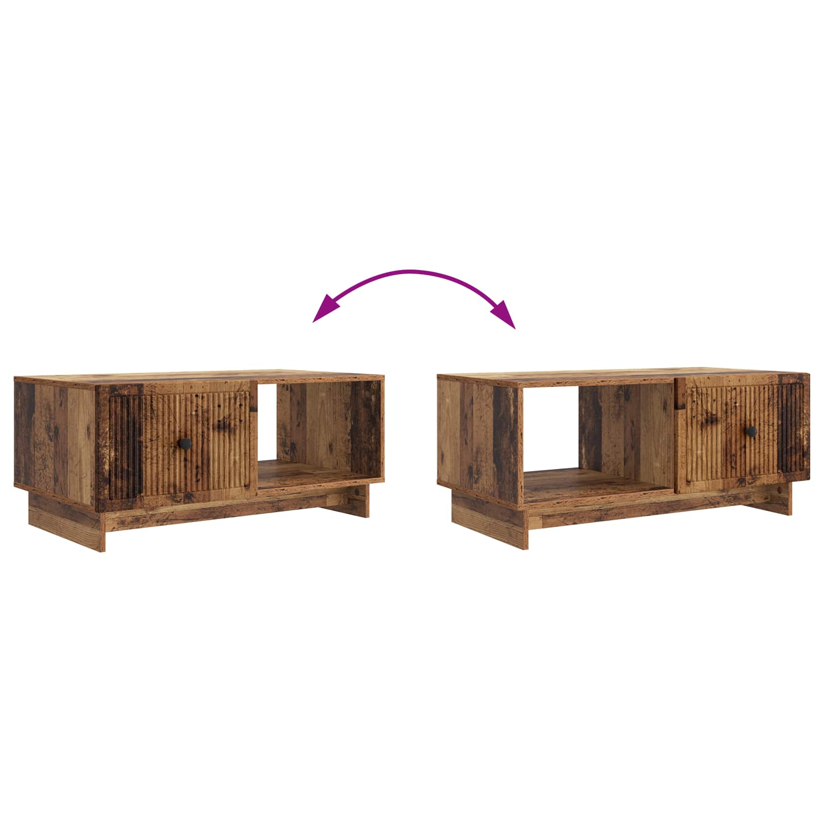 Couchtisch Altholz 90 x 50 x 40 cm Holzwerkstoff