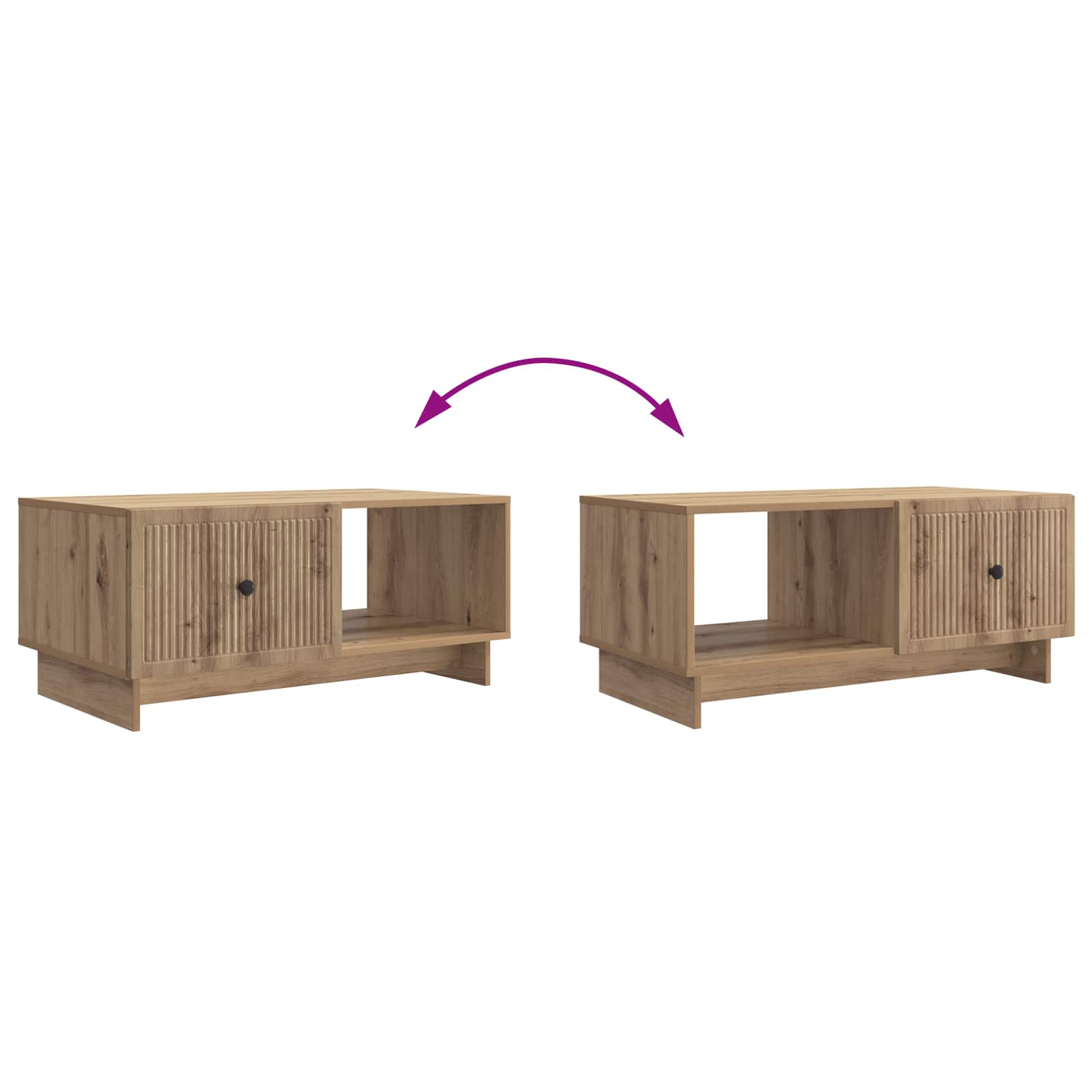 Couchtisch Artisan-Eiche 90 x 50 x 40 cm Holzwerkstoff