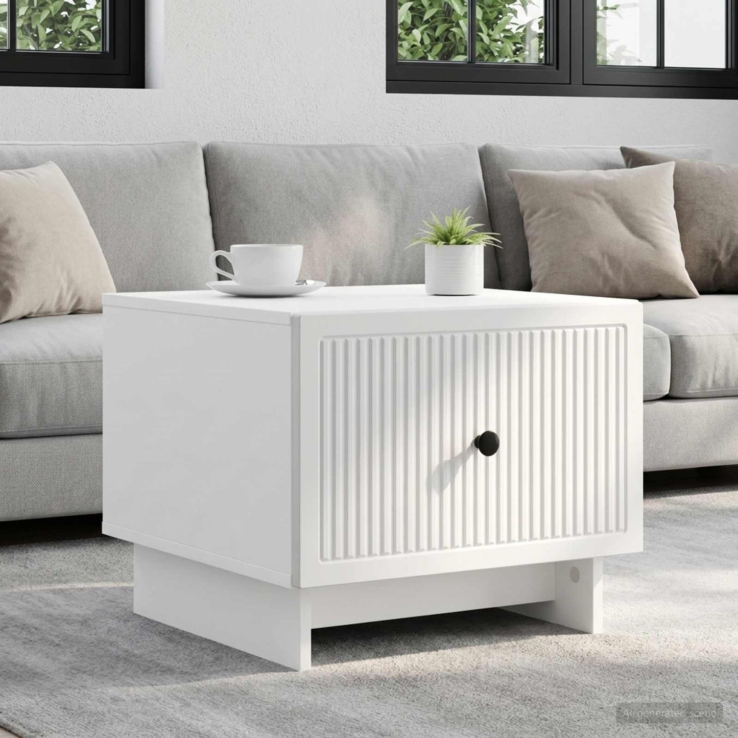 Couchtisch mit Schubladen Weiß 49 x 50 x 40 cm Holzwerkstoff
