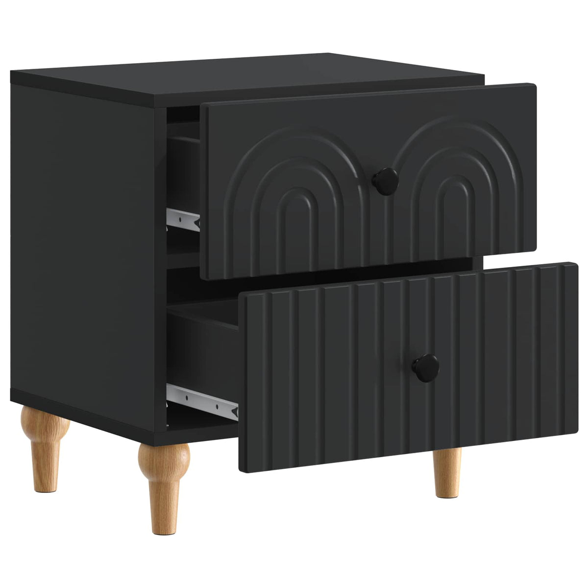 Nachttisch Schwarz 43 x 34,5 x 48 cm Holzwerkstoff