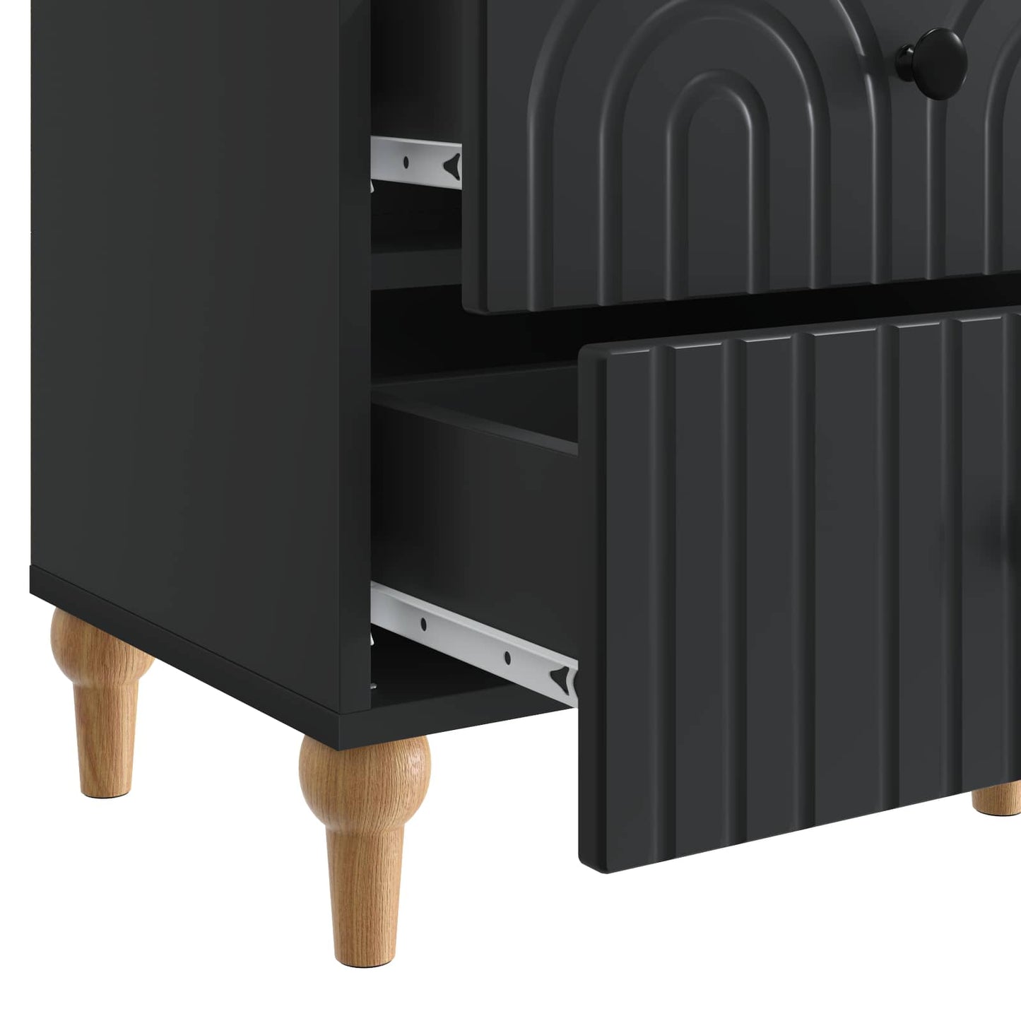 Nachttisch 2 stk. Schwarz 43 x 34,5 x 48 cm Holzwerkstoff