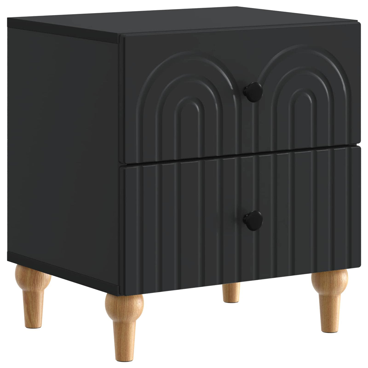 Nachttisch 2 stk. Schwarz 43 x 34,5 x 48 cm Holzwerkstoff