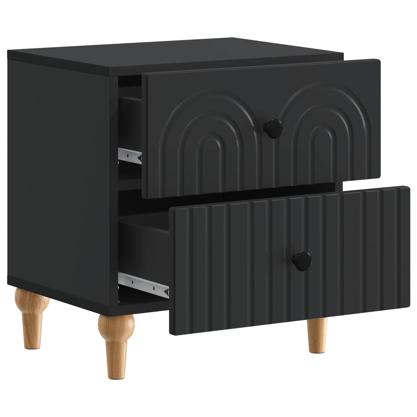 Nachttisch 2 stk. Schwarz 43 x 34,5 x 48 cm Holzwerkstoff