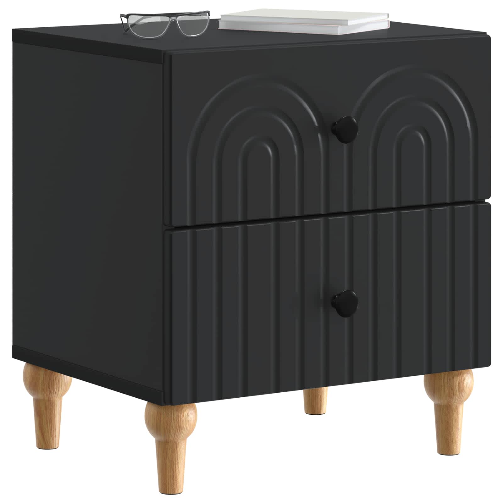 Nachttisch 2 stk. Schwarz 43 x 34,5 x 48 cm Holzwerkstoff