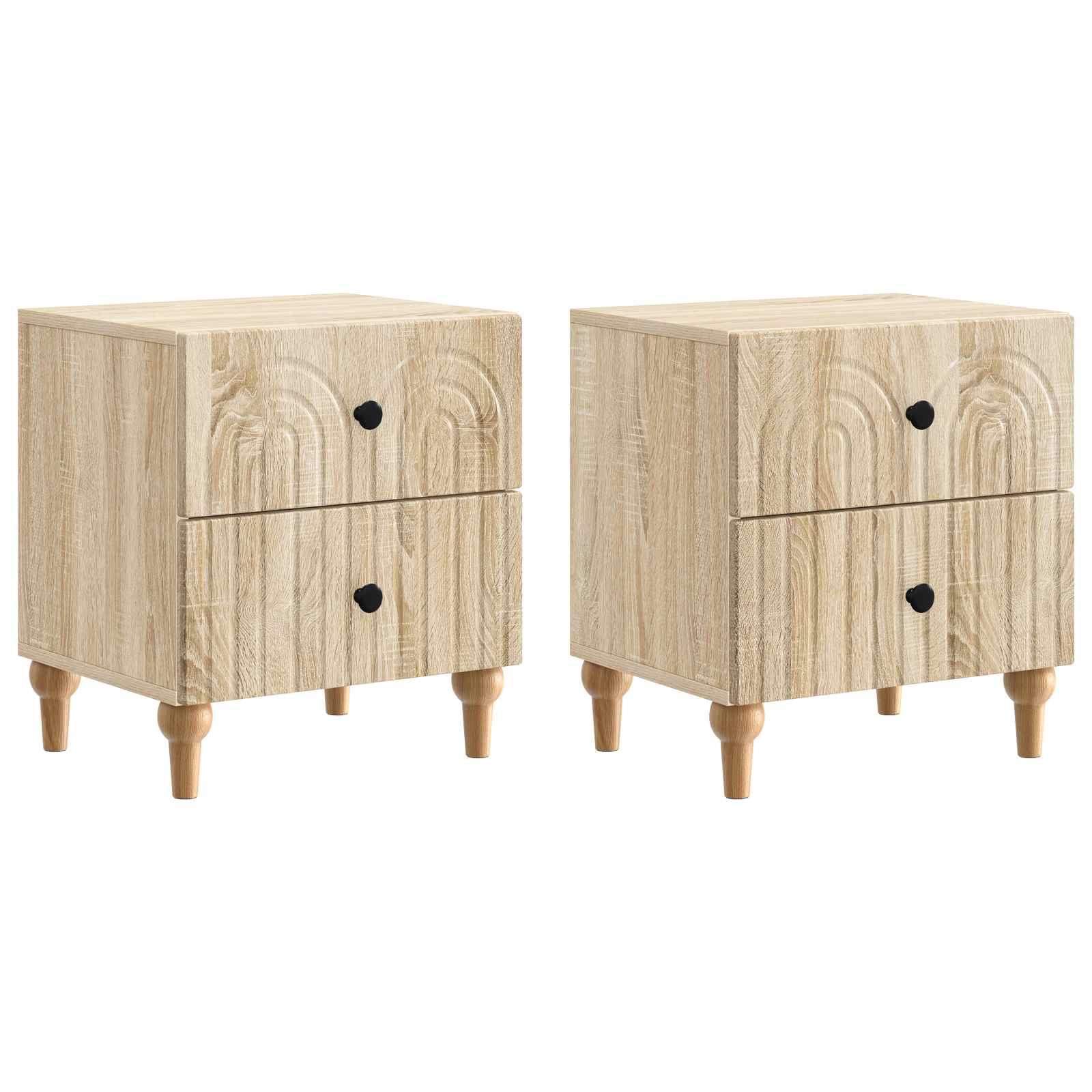 Nachttisch 2 stk. Sonoma-Eiche 43 x 34,5 x 48 cm Holzwerkstoff