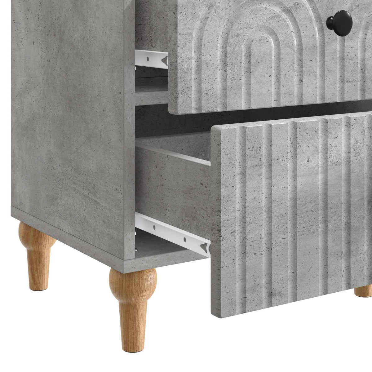 Nachttisch Betongrau 43 x 34,5 x 48 cm Holzwerkstoff
