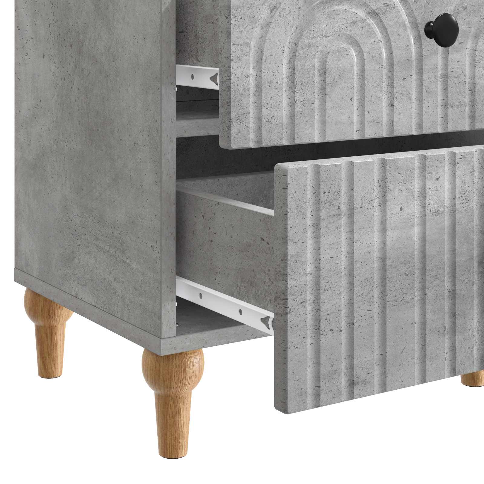 Nachttisch Betongrau 43 x 34,5 x 48 cm Holzwerkstoff