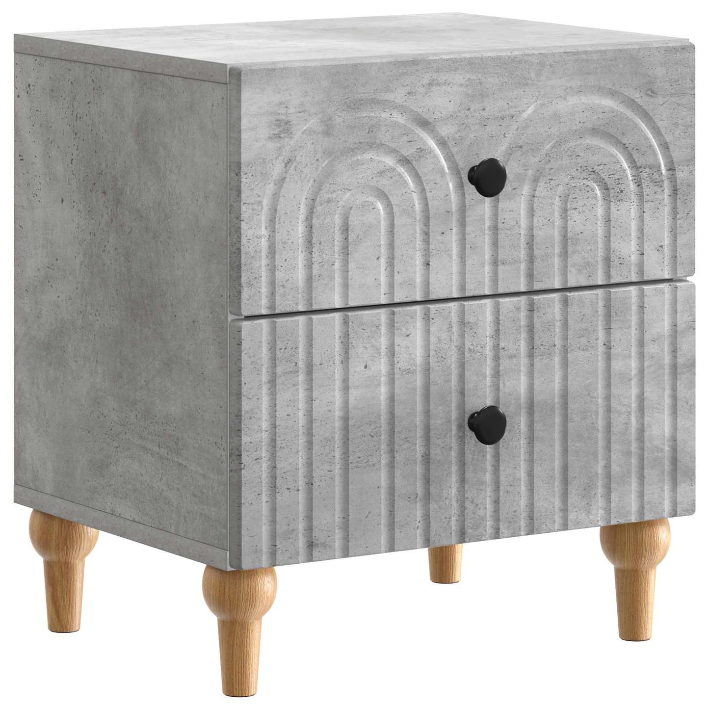 Nachttisch 2 stk. Betongrau 43 x 34,5 x 48 cm Holzwerkstoff