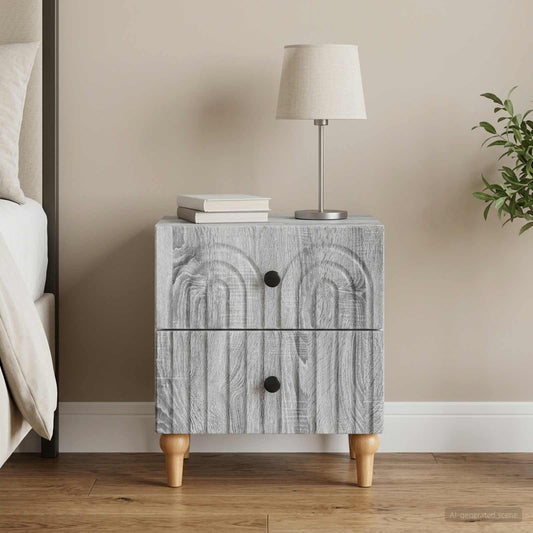 Nachttisch Graues Sonoma 43 x 34,5 x 48 cm Holzwerkstoff