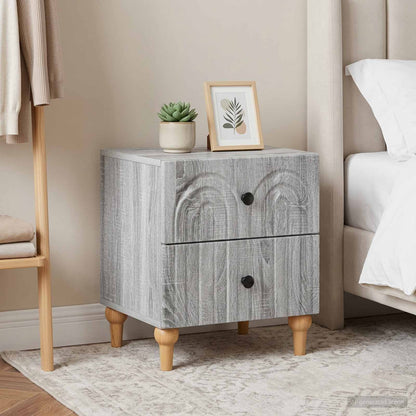 Nachttisch 2 stk. Graues Sonoma 43 x 34,5 x 48 cm Holzwerkstoff