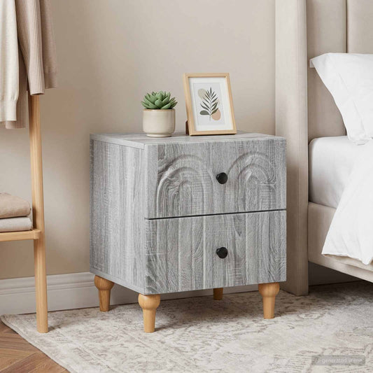 Nachttisch 2 stk. Graues Sonoma 43 x 34,5 x 48 cm Holzwerkstoff