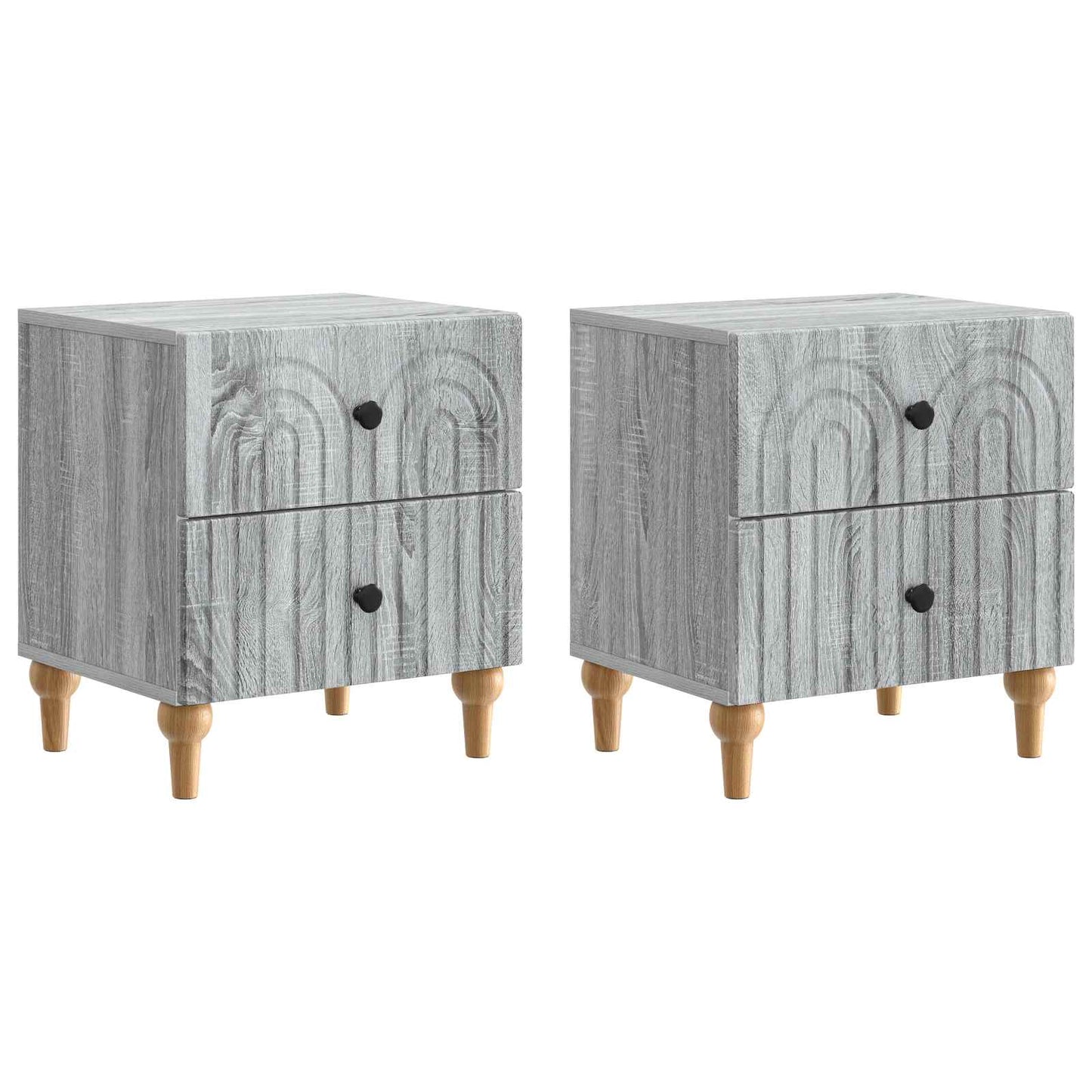 Nachttisch 2 stk. Graues Sonoma 43 x 34,5 x 48 cm Holzwerkstoff