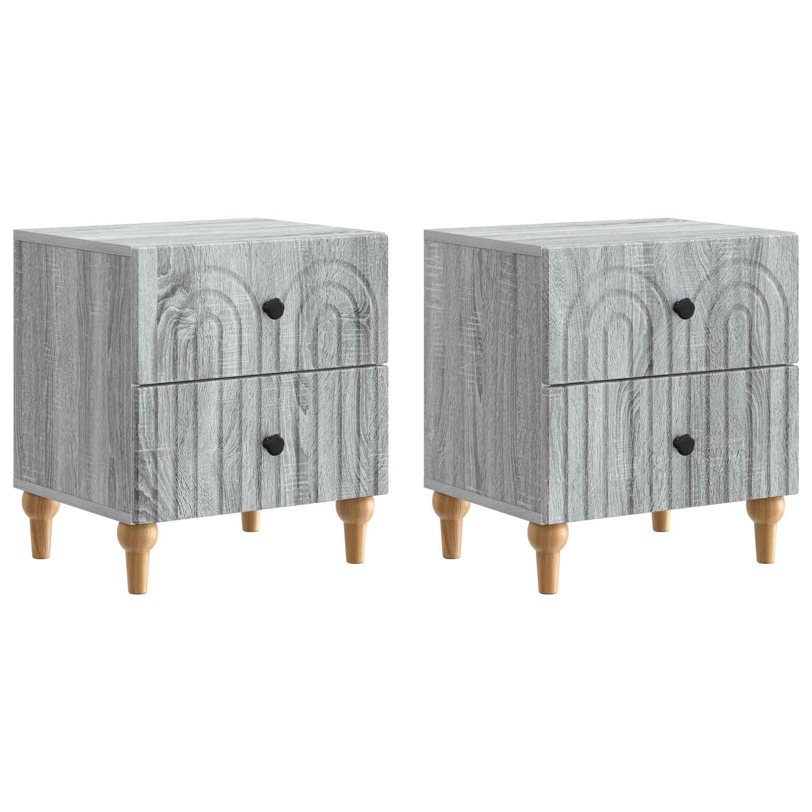 Nachttisch 2 stk. Graues Sonoma 43 x 34,5 x 48 cm Holzwerkstoff