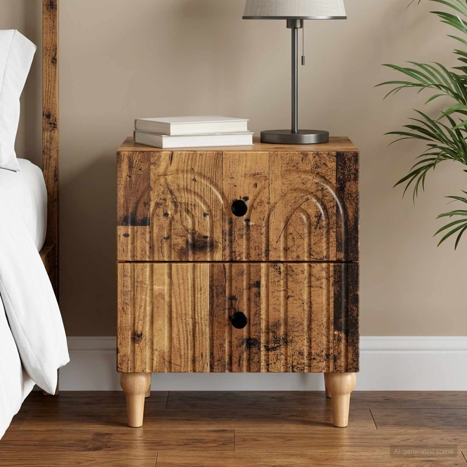 Nachttisch Altholz 43 x 34,5 x 48 cm Holzwerkstoff