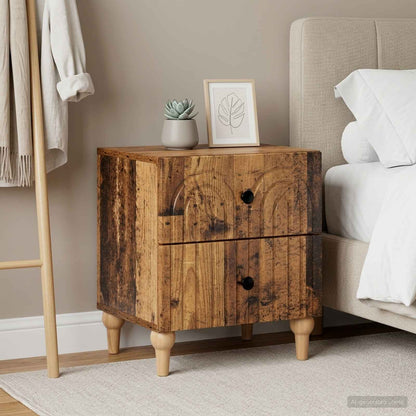 Nachttisch 2 stk. Altholz 43 x 34,5 x 48 cm Holzwerkstoff