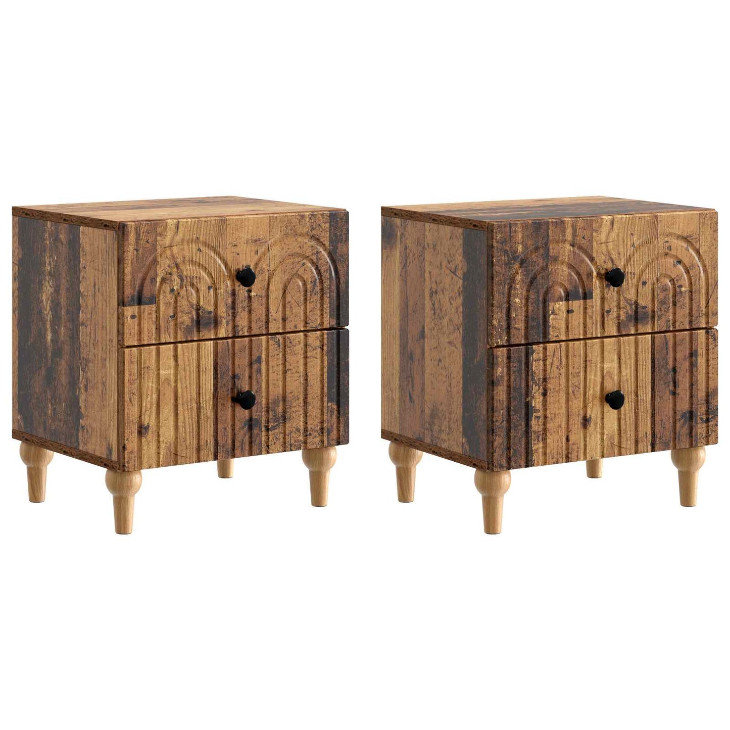 Nachttisch 2 stk. Altholz 43 x 34,5 x 48 cm Holzwerkstoff
