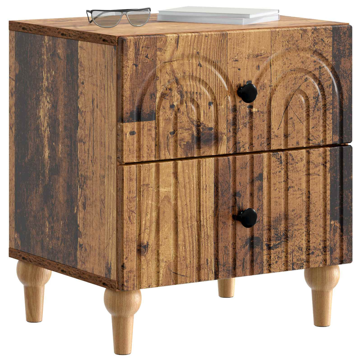 Nachttisch 2 stk. Altholz 43 x 34,5 x 48 cm Holzwerkstoff