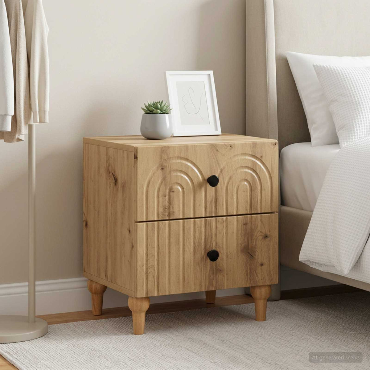 Nachttisch 2 stk. Artisan-Eiche 43 x 34,5 x 48 cm Holzwerkstoff