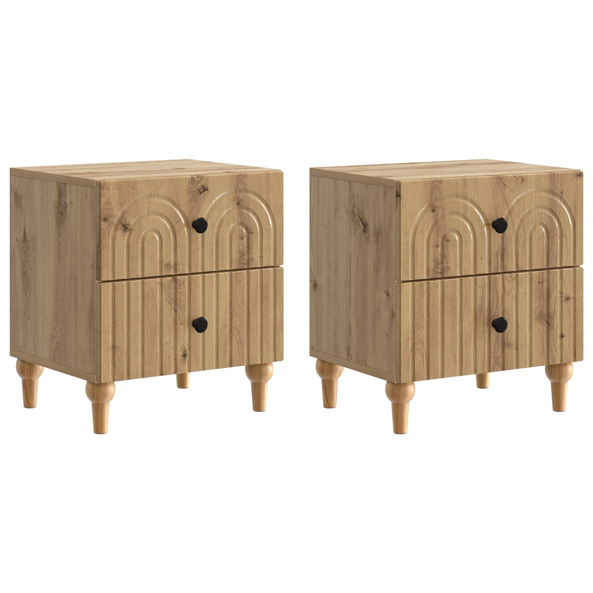 Nachttisch 2 stk. Artisan-Eiche 43 x 34,5 x 48 cm Holzwerkstoff