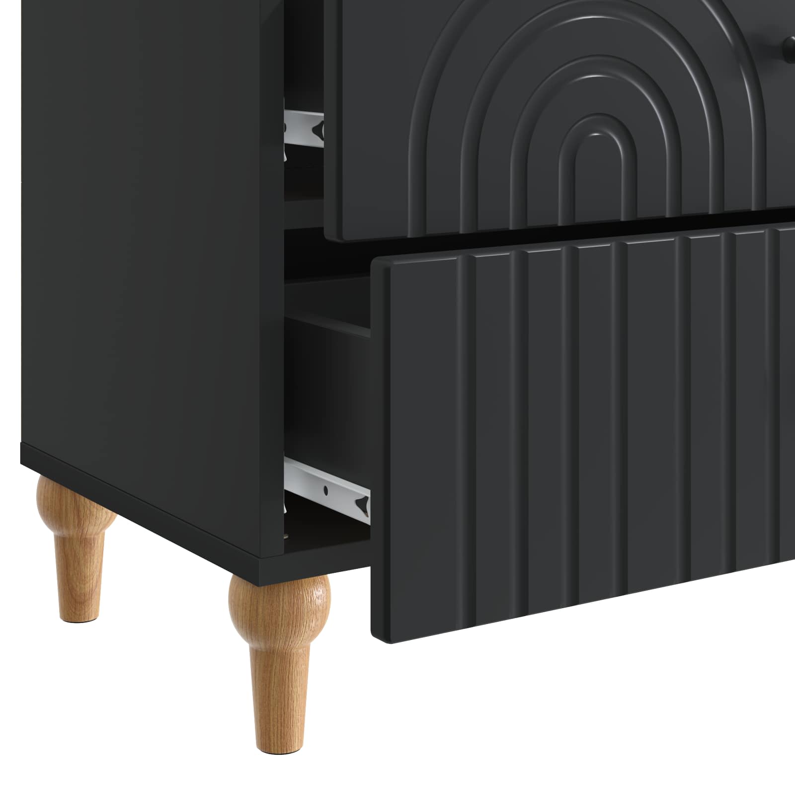 Nachttisch Schwarz 62 x 34,5 x 48 cm Holzwerkstoff