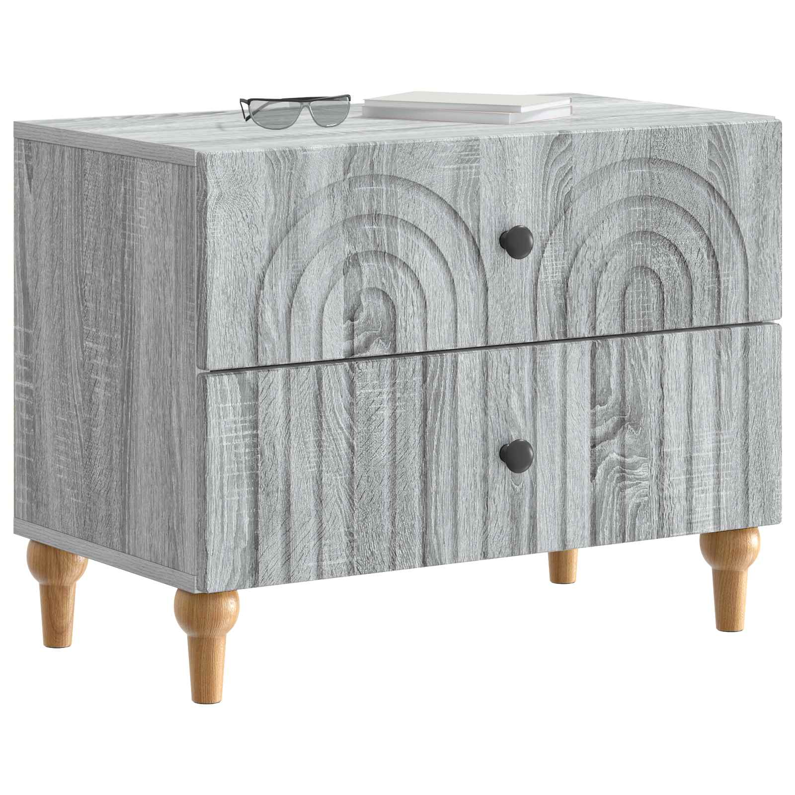 Nachttisch Graues Sonoma 62 x 34,5 x 48 cm Holzwerkstoff