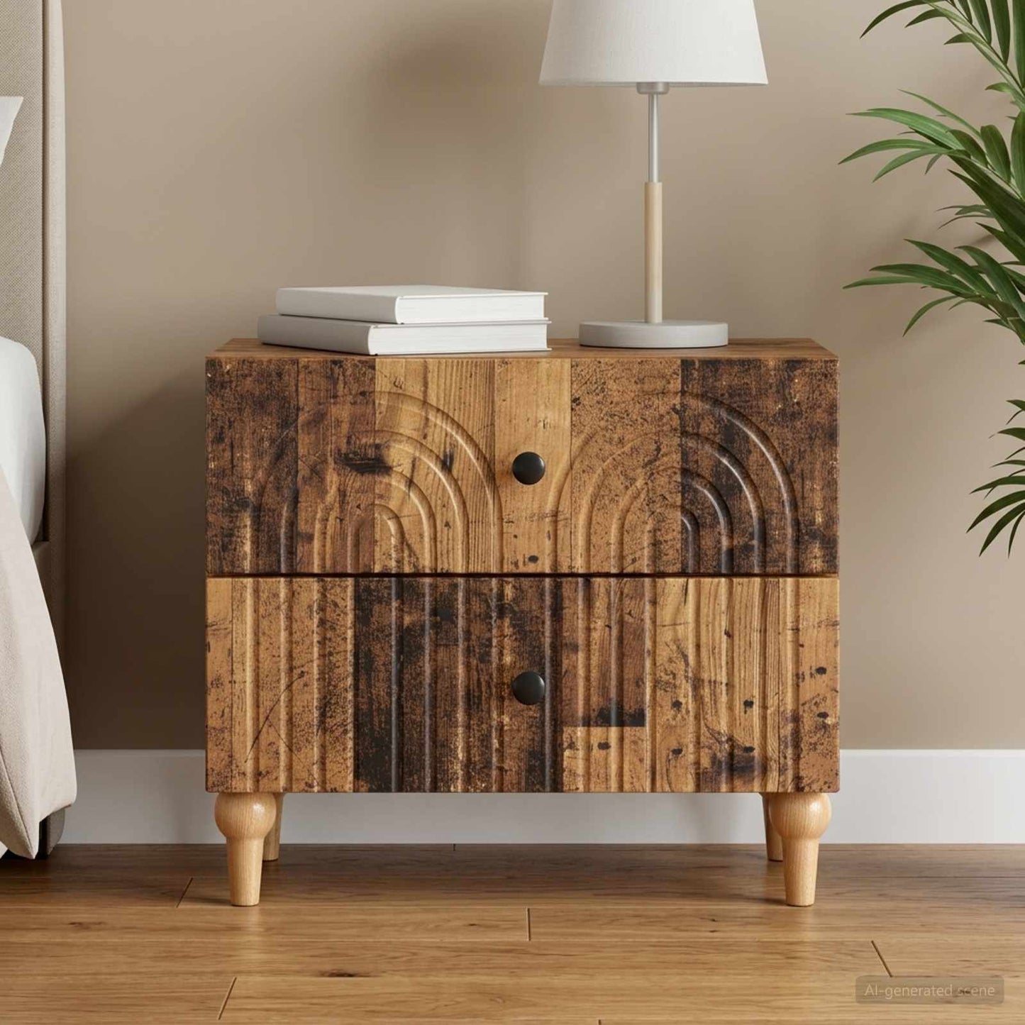 Nachttisch Altholz 62 x 34,5 x 48 cm Holzwerkstoff