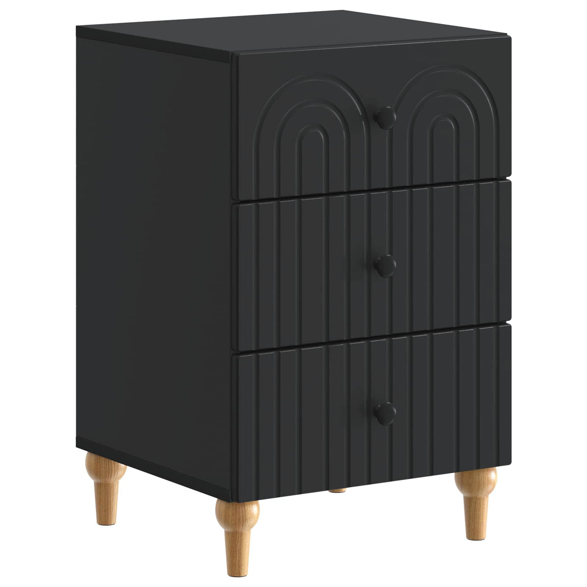 Nachttisch Schwarz 43 x 41 x 66,5 cm Holzwerkstoff