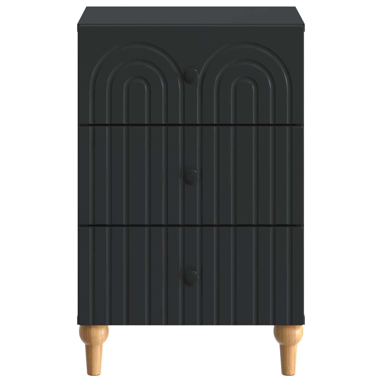 Nachttisch Schwarz 43 x 41 x 66,5 cm Holzwerkstoff