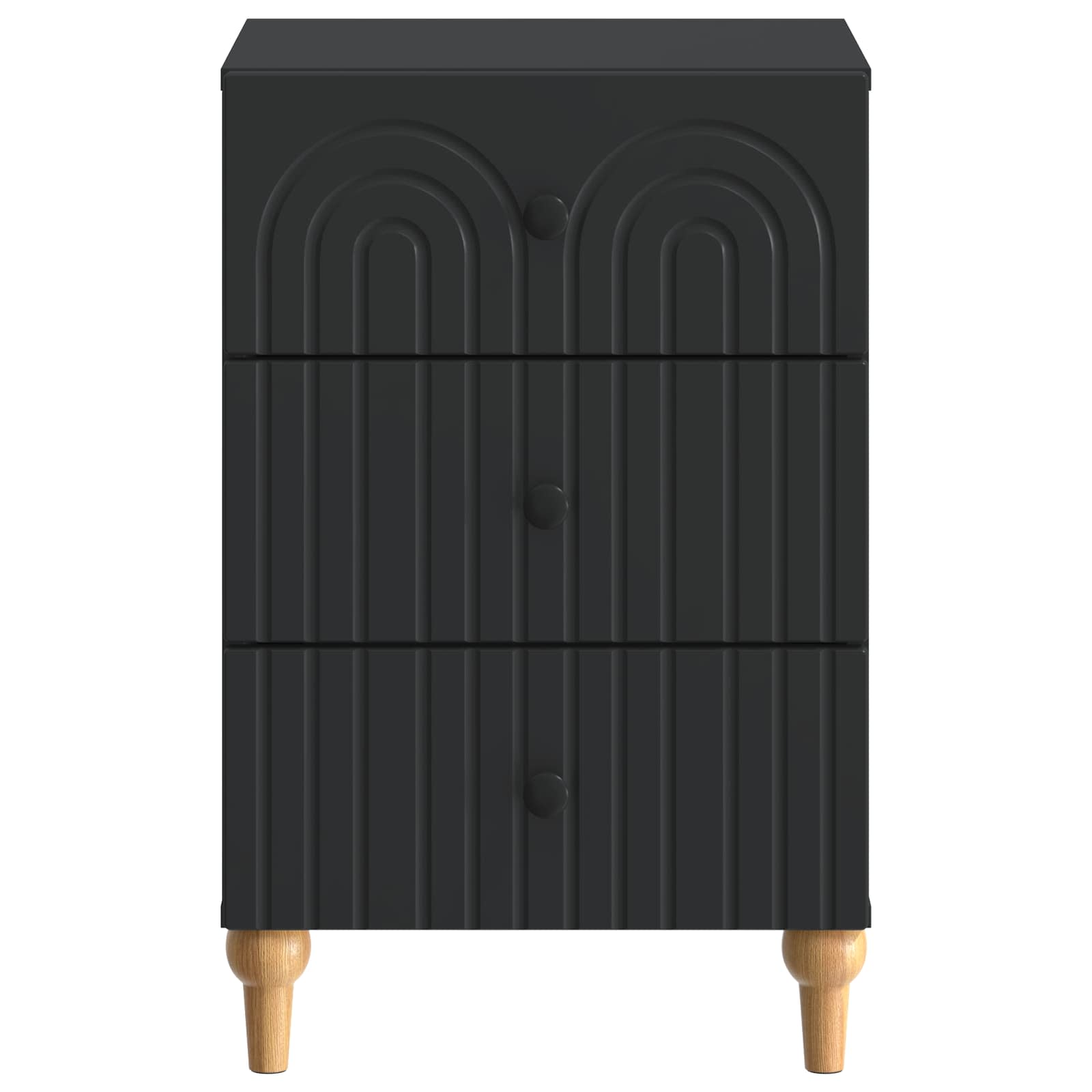 Nachttisch Schwarz 43 x 41 x 66,5 cm Holzwerkstoff