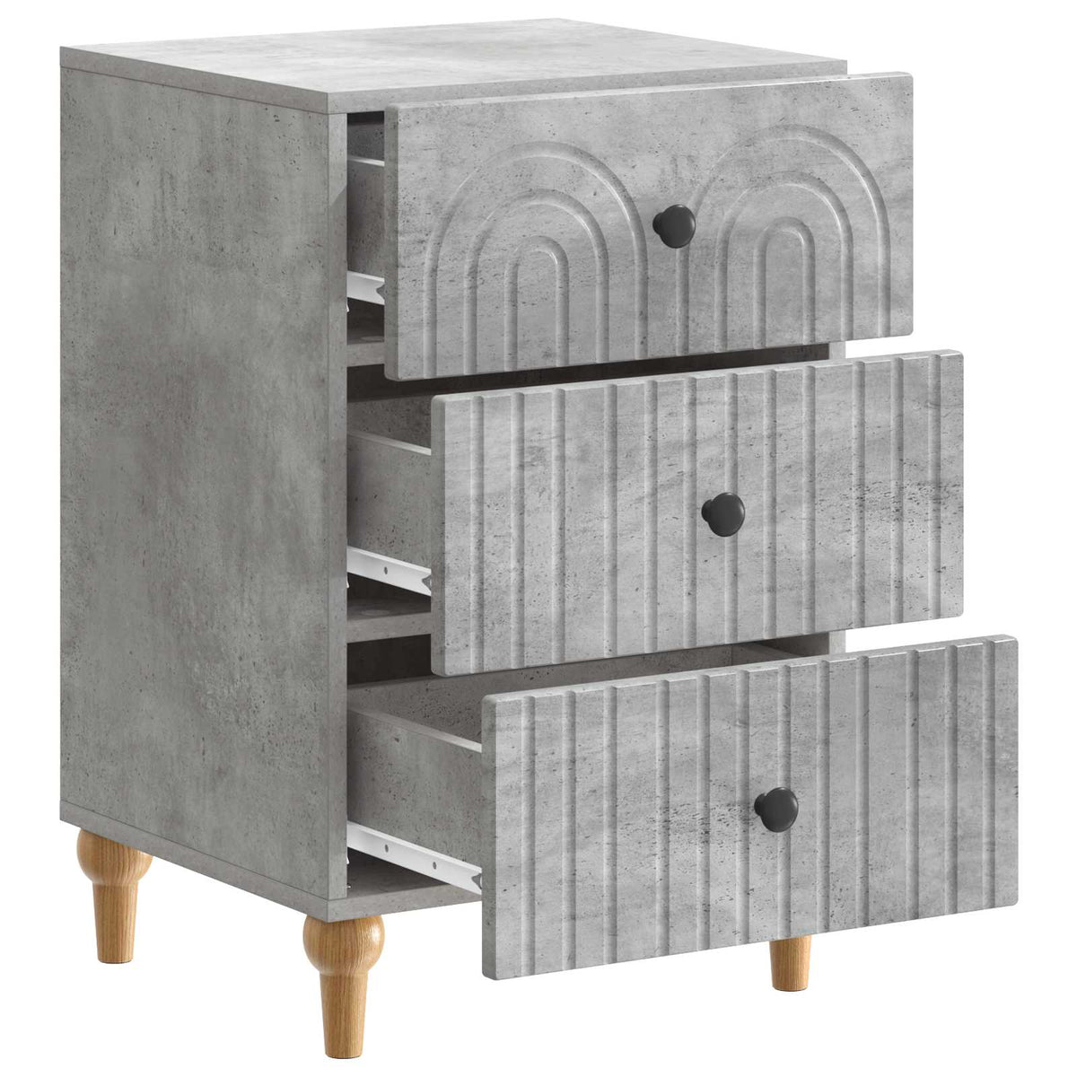 Nachttisch Betongrau 43 x 41 x 66,5 cm Holzwerkstoff
