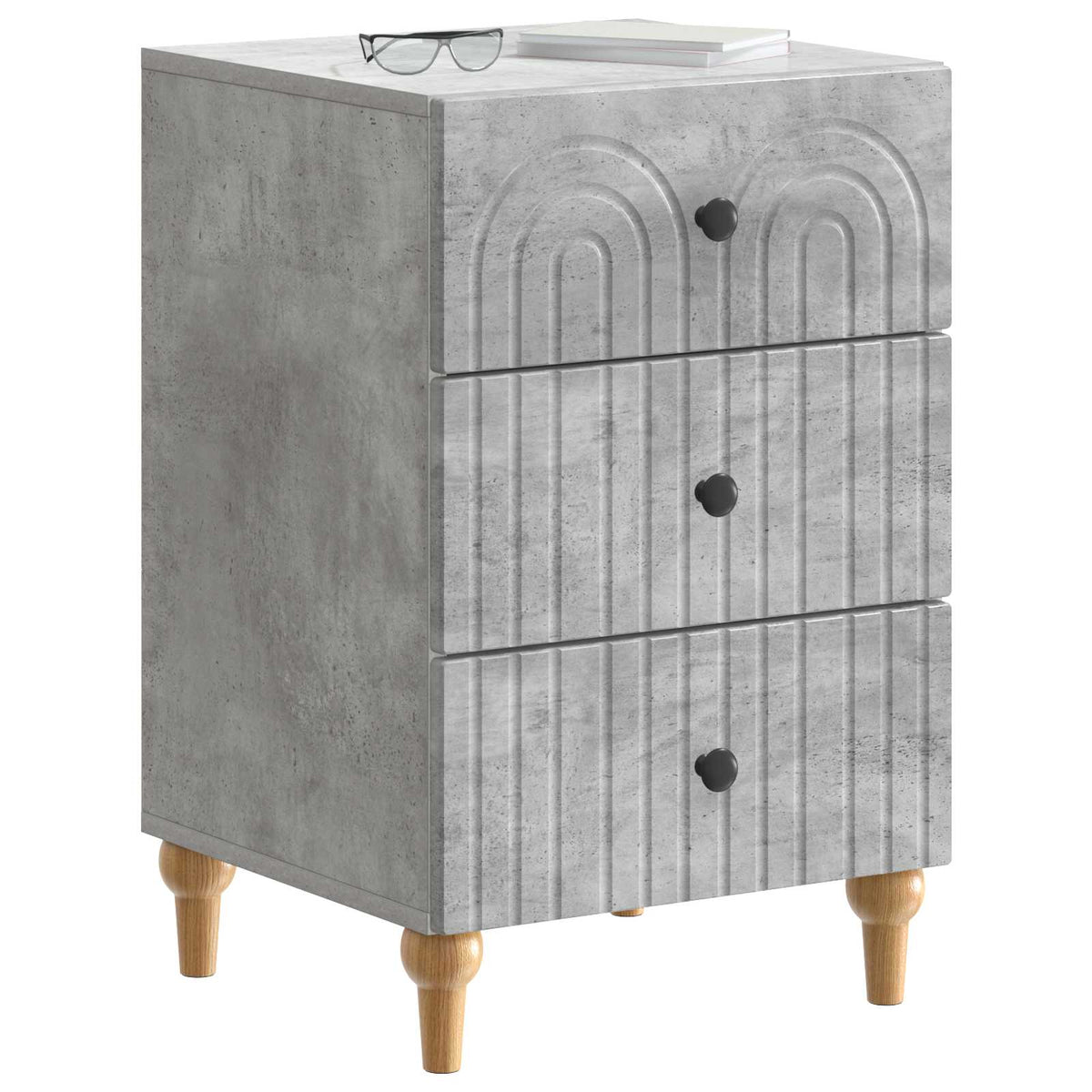 Nachttisch Betongrau 43 x 41 x 66,5 cm Holzwerkstoff