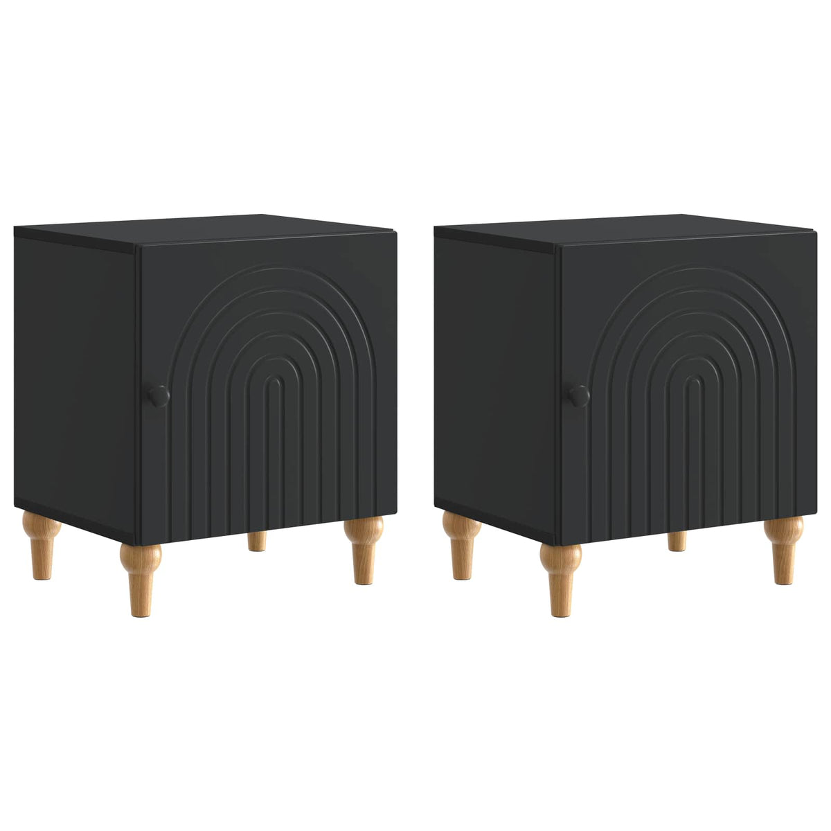 Nachttisch 2 stk. Schwarz 43 x 34,5 x 50 cm Holzwerkstoff