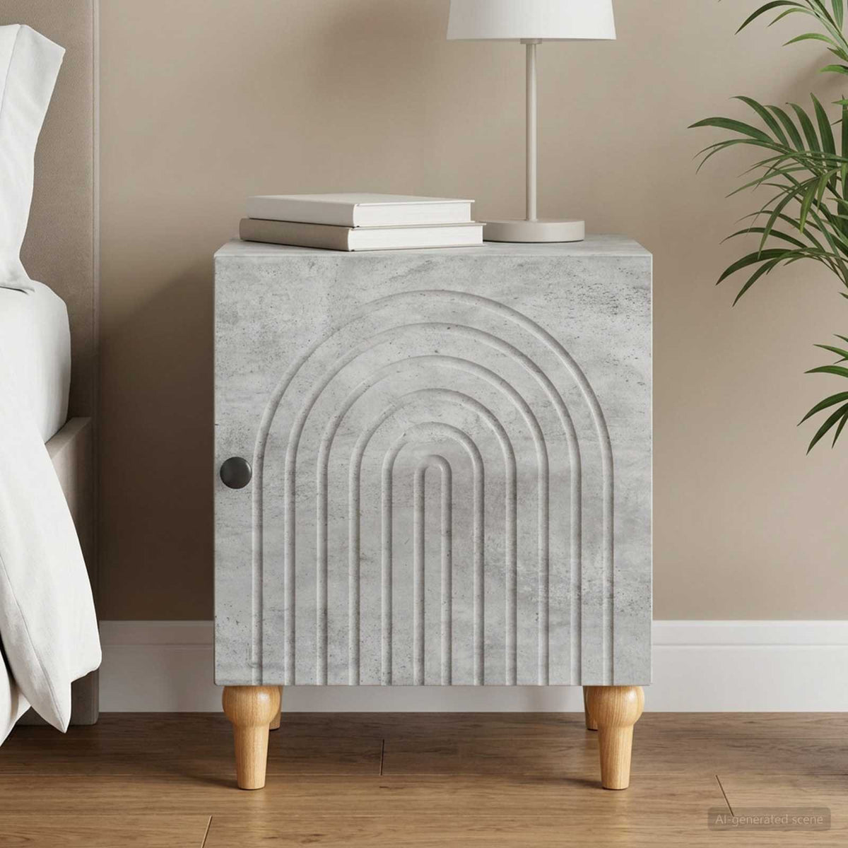 Nachttisch Betongrau 43 x 34,5 x 50 cm Holzwerkstoff