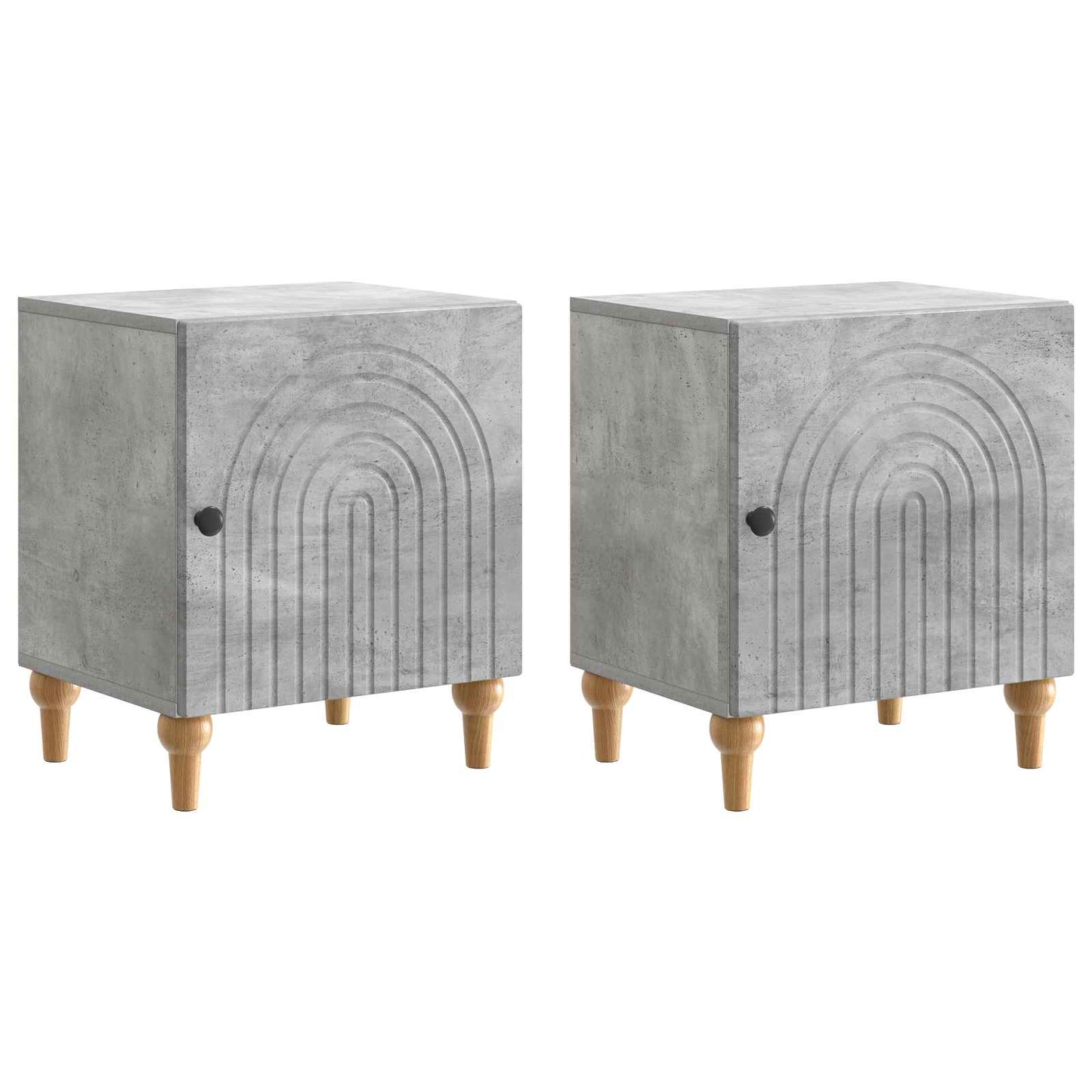 Nachttisch 2 stk. Betongrau 43 x 34,5 x 50 cm Holzwerkstoff