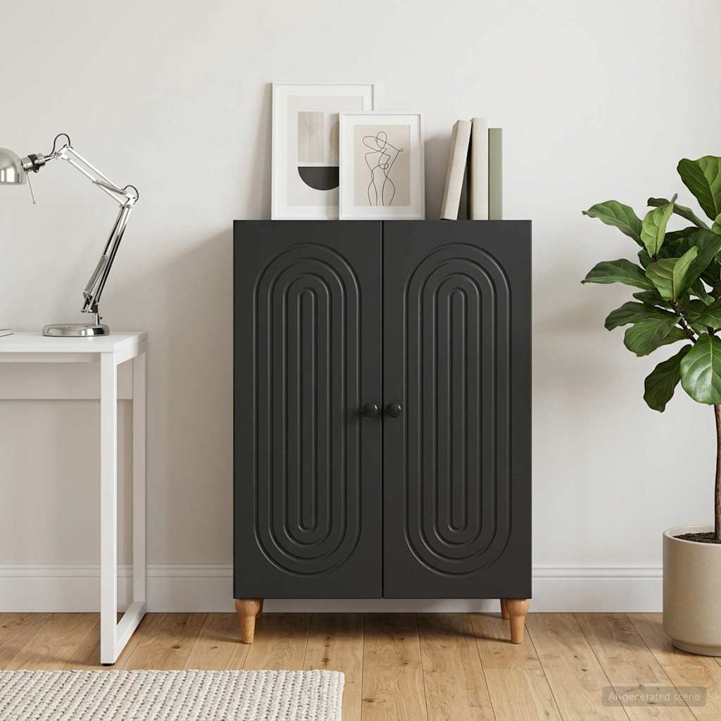 Sideboard Schwarz 66 x 34,5 x 90 cm Holzwerkstoff