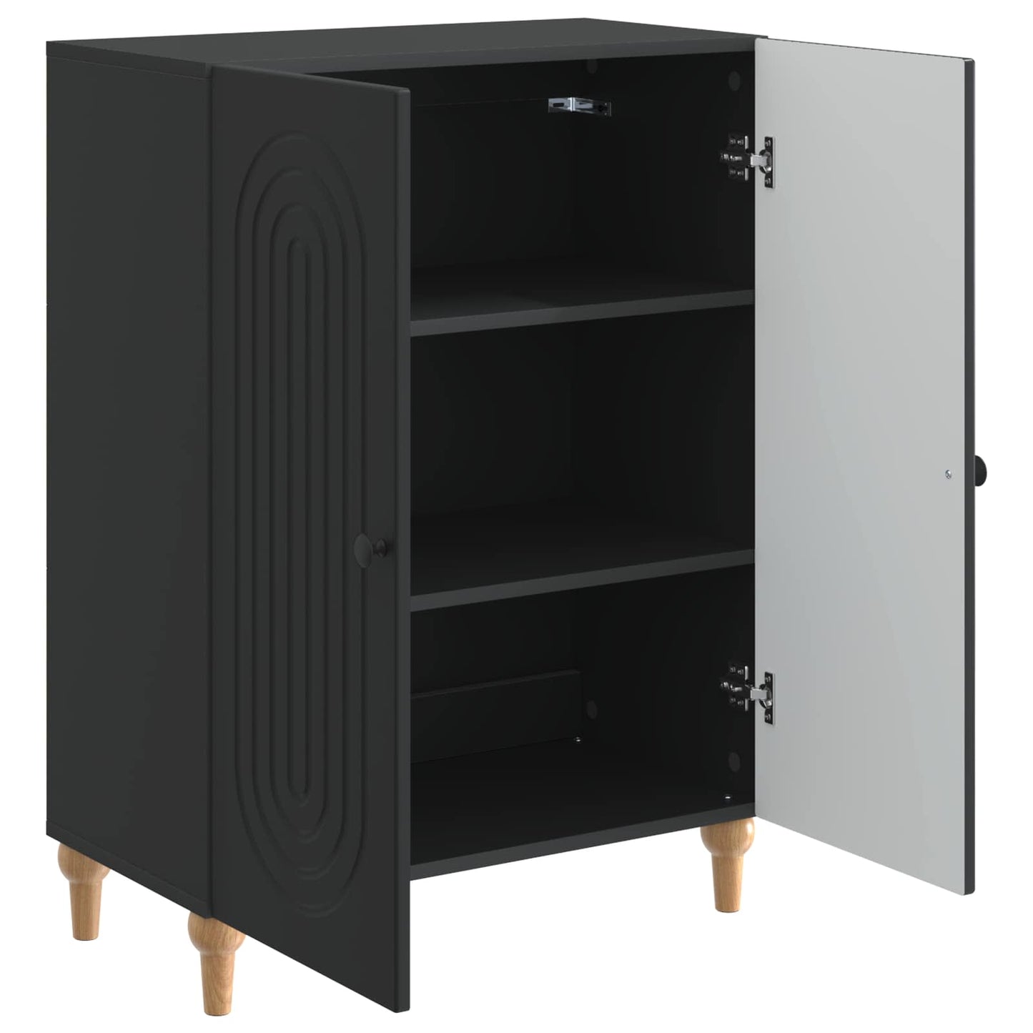 Sideboard Schwarz 66 x 34,5 x 90 cm Holzwerkstoff