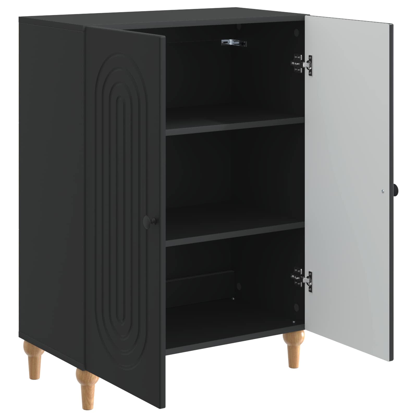 Sideboard Schwarz 66 x 34,5 x 90 cm Holzwerkstoff