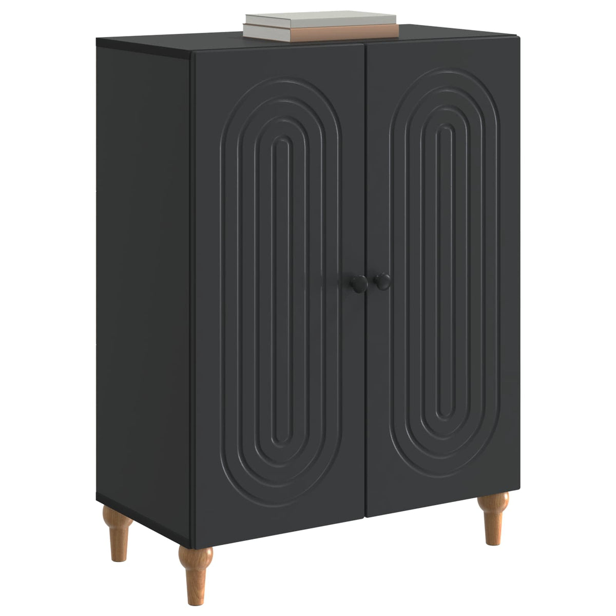 Sideboard Schwarz 66 x 34,5 x 90 cm Holzwerkstoff