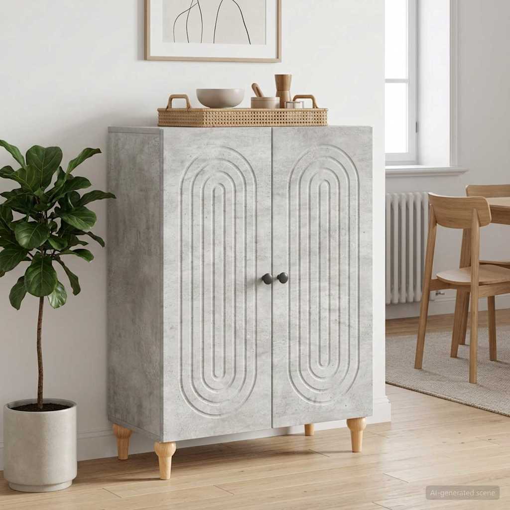 Sideboard Betongrau 66 x 34,5 x 90 cm Holzwerkstoff