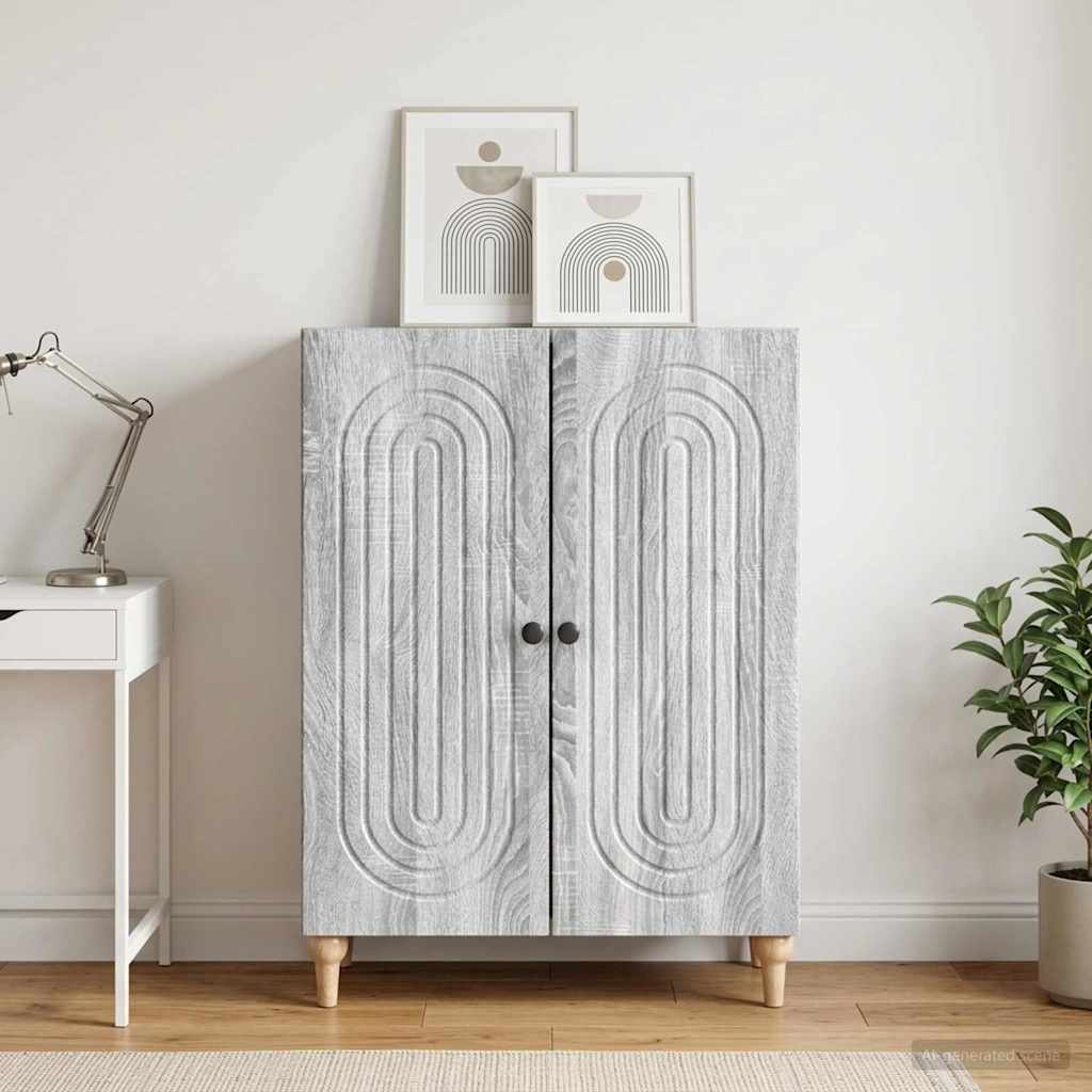 Sideboard Sonoma-Grau 66 x 34,5 x 90 cm Holzwerkstoff