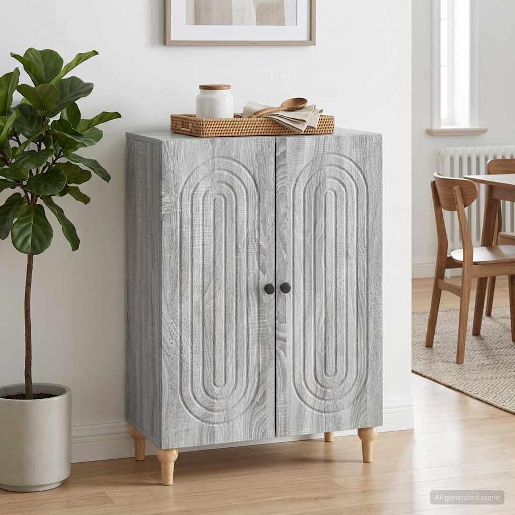 Sideboard Sonoma-Grau 66 x 34,5 x 90 cm Holzwerkstoff