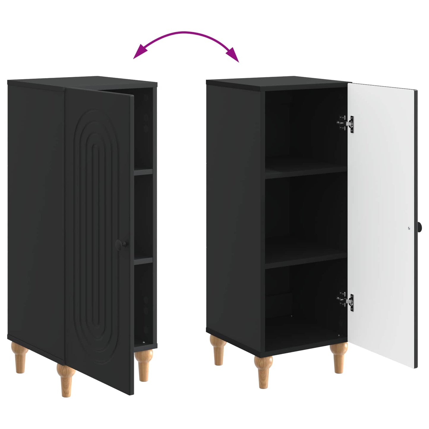 Sideboard Schwarz 33 x 34,5 x 90 cm Holzwerkstoff