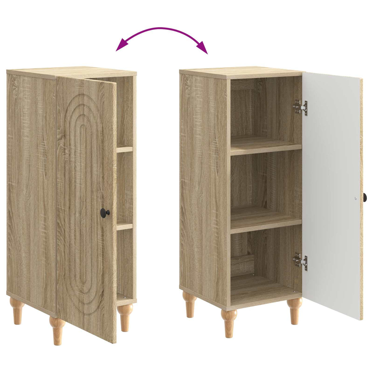 Sideboard Sonoma-Eiche 33 x 34,5 x 90 cm Holzwerkstoff