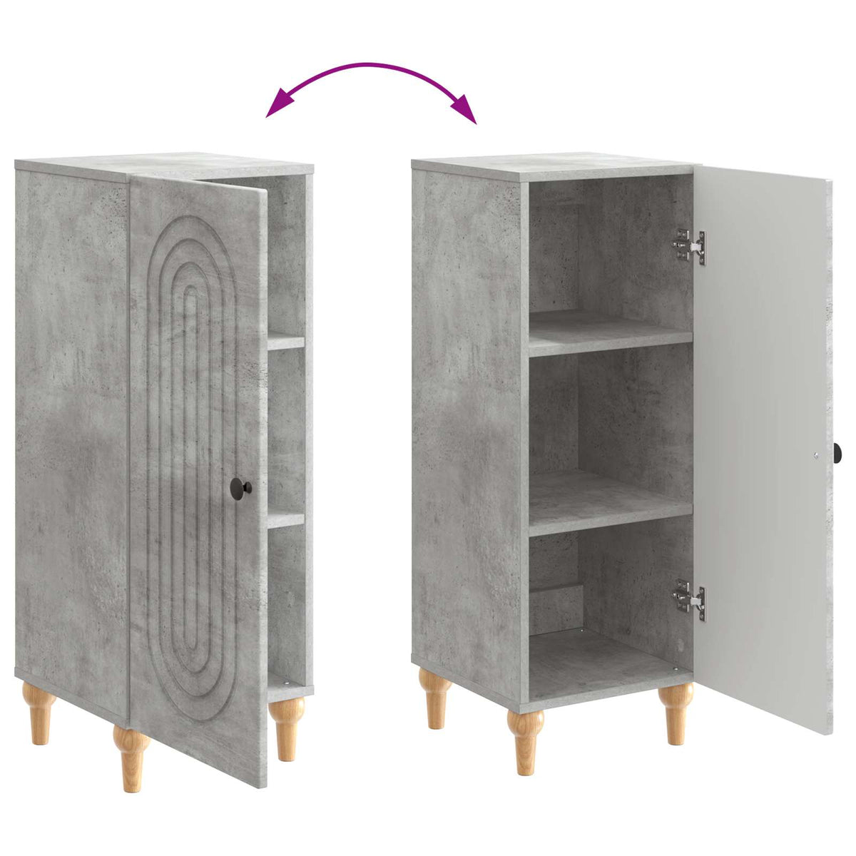Sideboard Betongrau 33 x 34,5 x 90 cm Holzwerkstoff