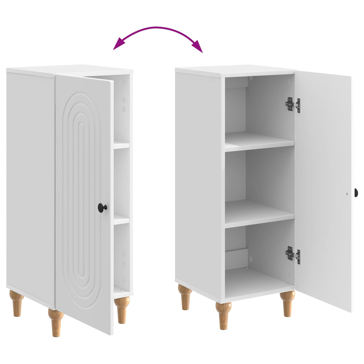 Sideboard Hochglanz Weiß 33 x 34,5 x 90 cm Holzwerkstoff